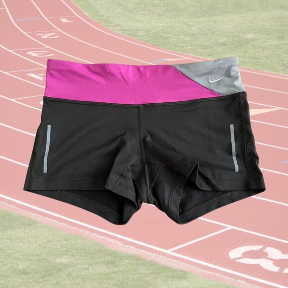 Nike Fitted Athletic Shorts • Size Small • Gray / Pink - Picture 1 of 5